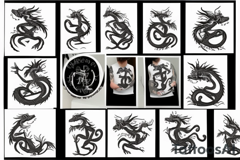 Small dragon wearing hat tattoo idea