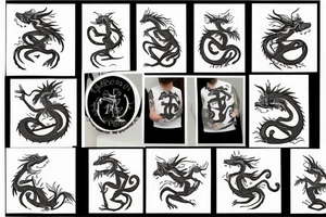 Small dragon wearing hat tattoo idea