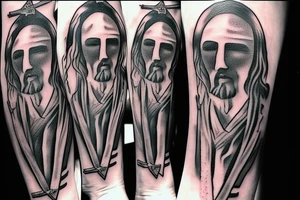 Jesus crucifixion on a sword instead of cross tattoo idea