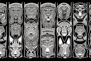 Lion's head and paws tattoo idea
