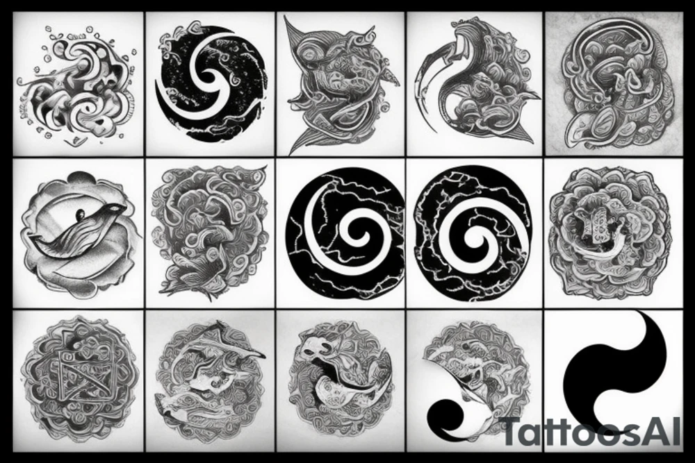 Ocean yin Yang tattoo idea