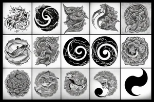 Ocean yin Yang tattoo idea