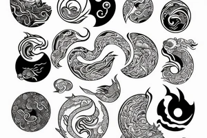 Ocean yin Yang tattoo idea