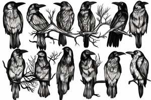 Raven on the tree tattoo idea