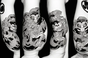 cancer monkey water tattoo idea