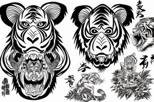 tiger monkey water tattoo idea
