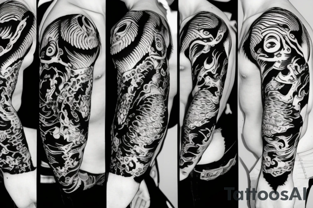 tiger monkey water tattoo idea