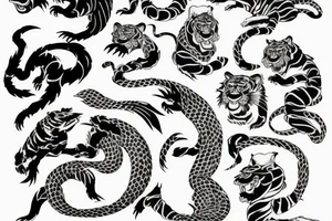 tiger dragoon water tattoo idea