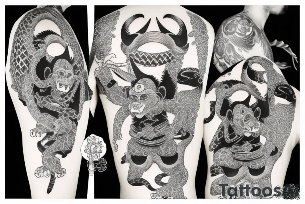 monkey dragoon water tattoo idea