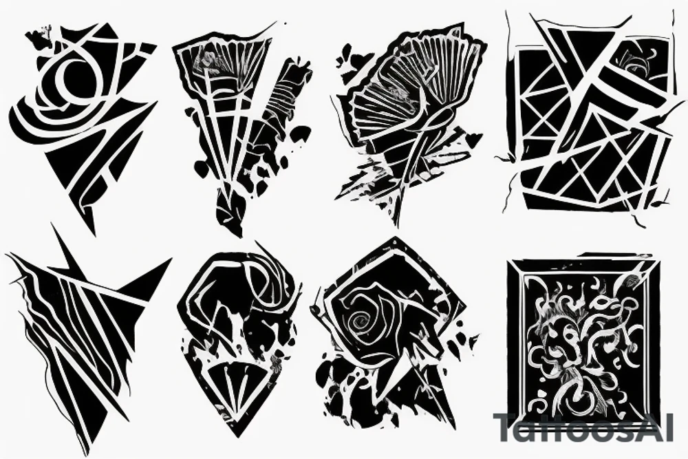 Broken shattered tattoo idea