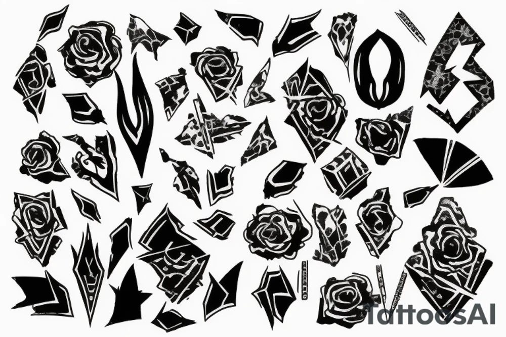Broken shattered tattoo idea