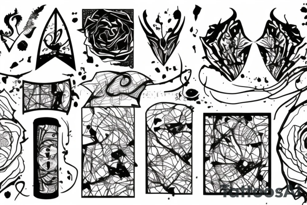 Broken shattered tattoo idea