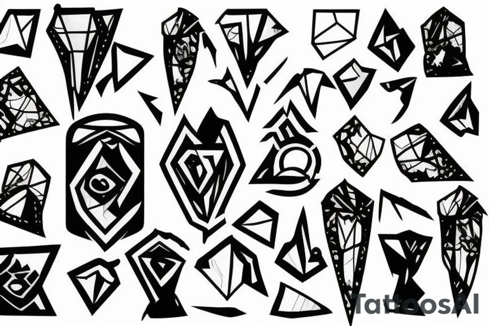 Broken shattered tattoo idea