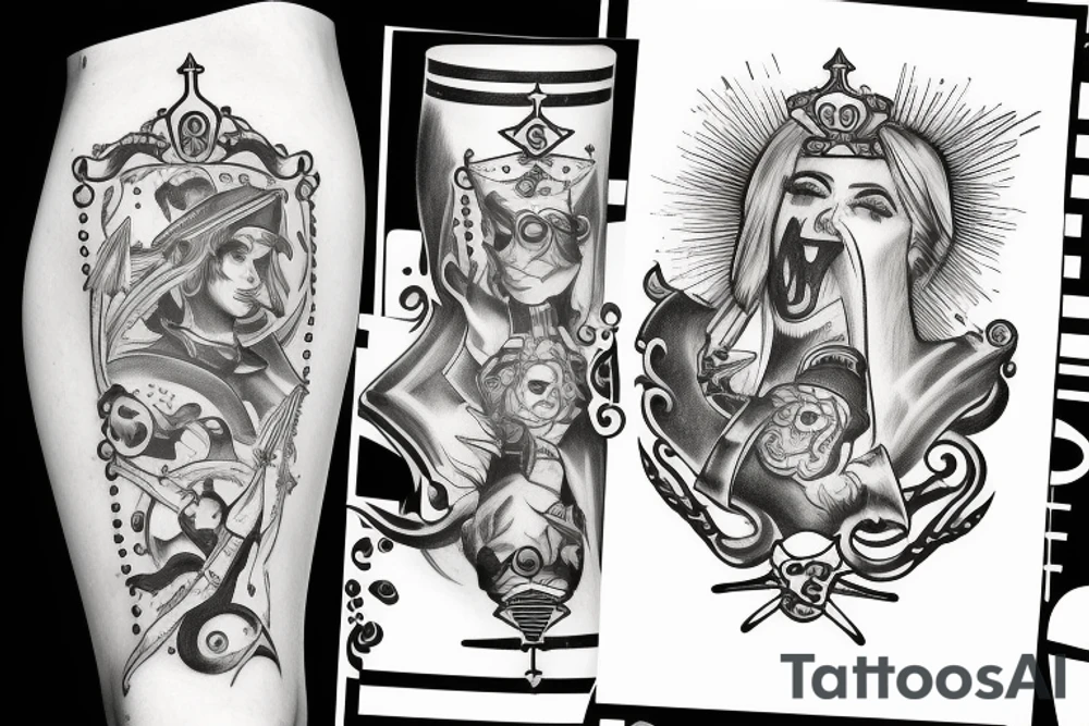 ace of spades with sailor motives tattoo idea
