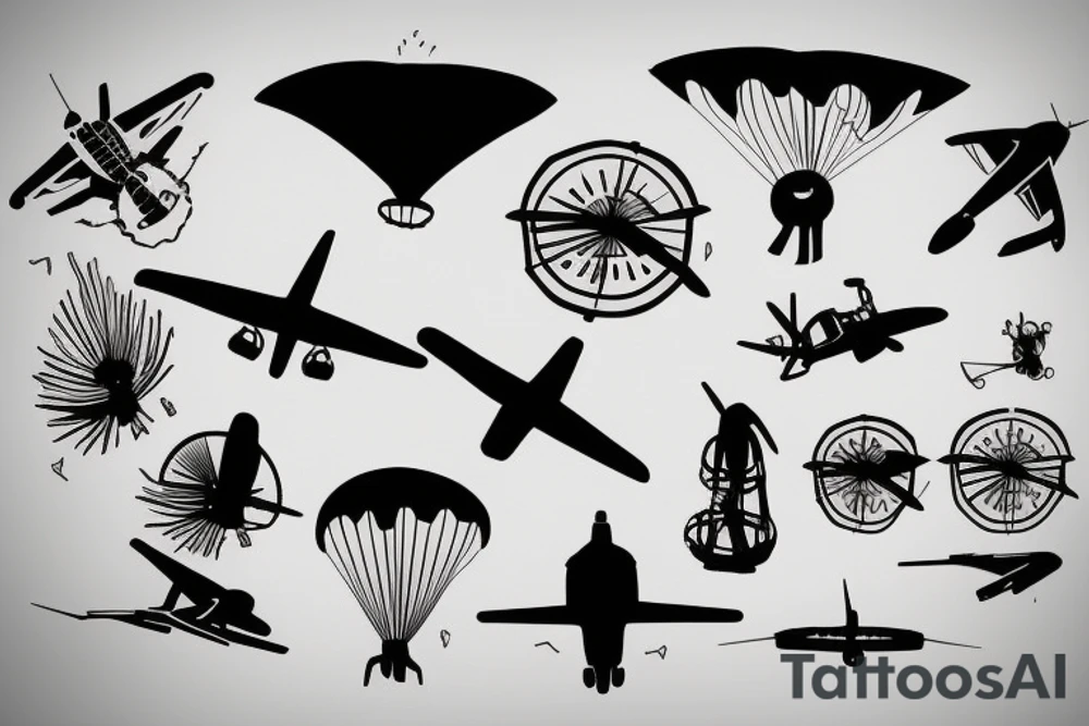 Parachute aviation tattoo idea
