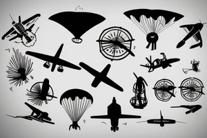 Parachute aviation tattoo idea
