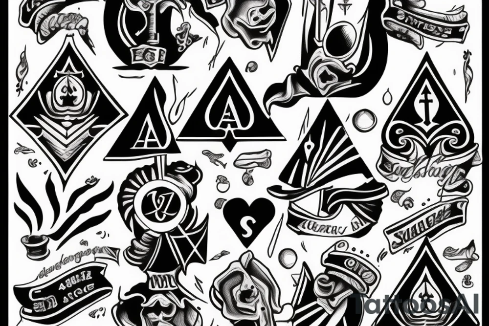 ace of spades with sailor motives tattoo idea