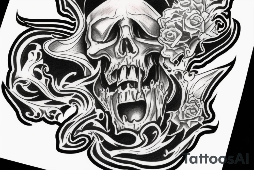 Grim reaper smiling tattoo idea