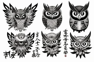 Mystery owl in mist tattoo idea