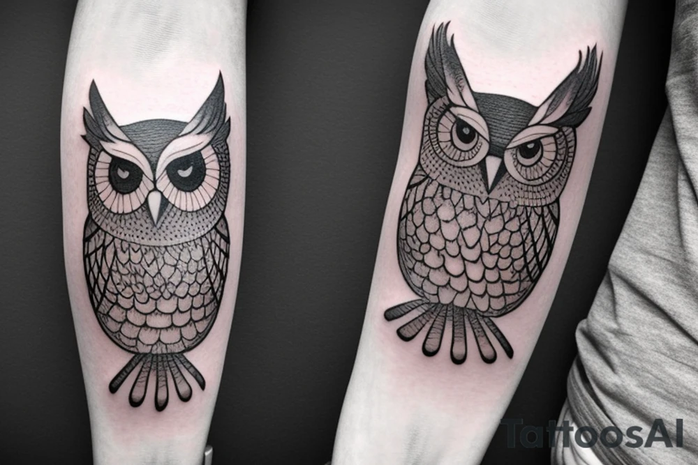 Mystery owl in mist tattoo idea