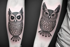 Mystery owl in mist tattoo idea