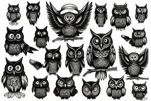 Mystery owl in mist tattoo idea