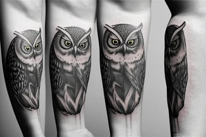 Mystery owl in mist tattoo idea