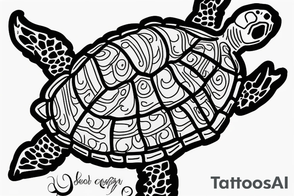 sea turtle with a disability tattoo idea