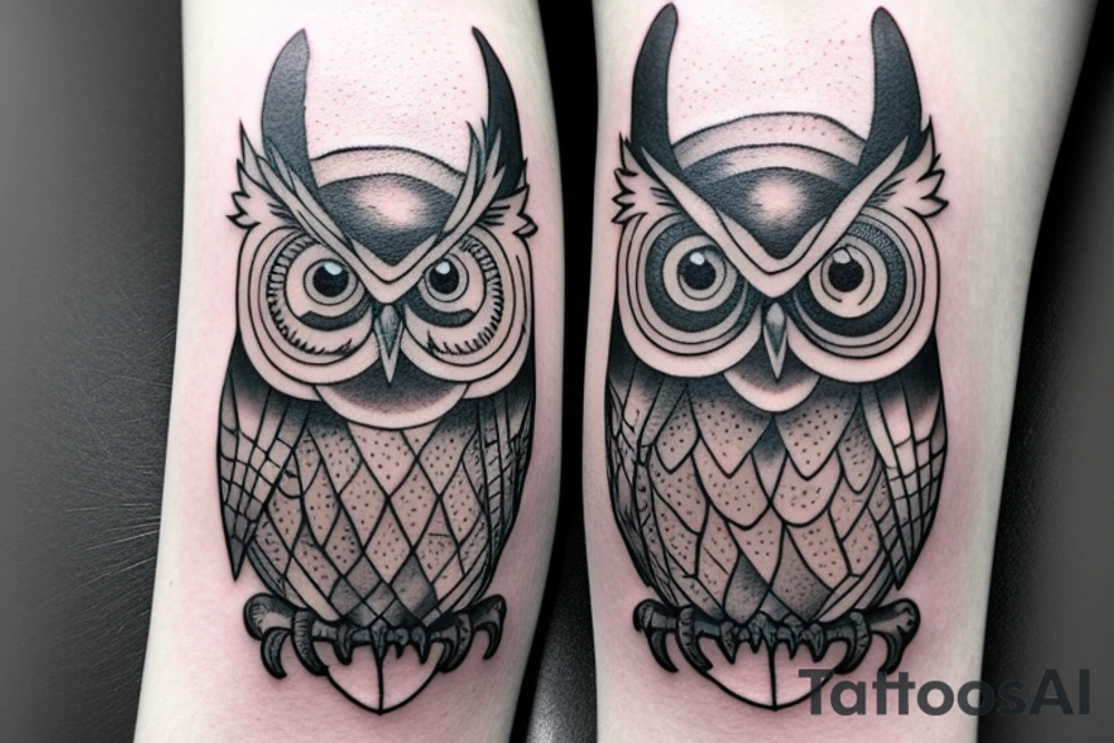 Mystery owl in mist tattoo idea