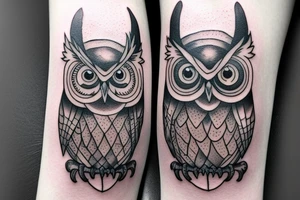Mystery owl in mist tattoo idea