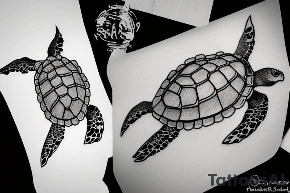 realistic sea turtle tattoo tattoo idea