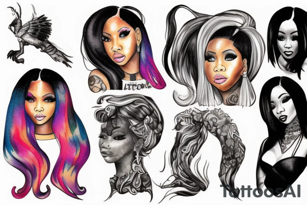 Lil way and Nicki Minaj tattoo idea