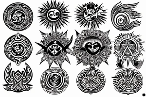 Black sun in the Old Slavic style tattoo idea