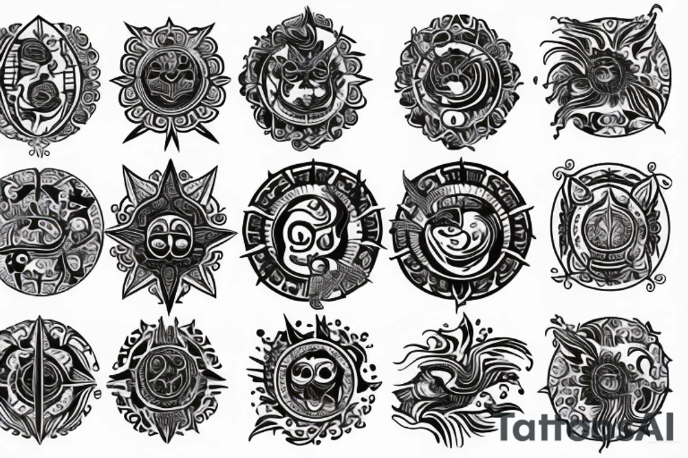 Black sun in the Old Slavic style tattoo idea