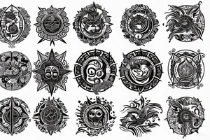 Black sun in the Old Slavic style tattoo idea