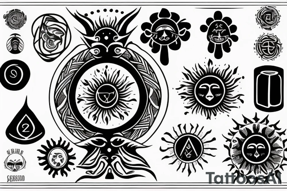 Black sun (circle) sign in the Old Slavic style tattoo idea