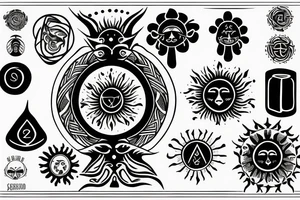 Black sun (circle) sign in the Old Slavic style tattoo idea