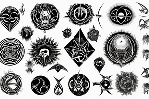 Black sun (circle) sign in Gothic style tattoo idea
