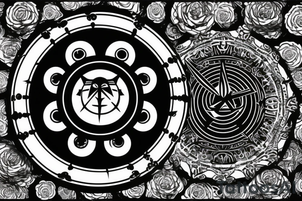 Black sun (circle) sign in Gothic style tattoo idea Black sun (circle) sign in Gothic style tattoo idea