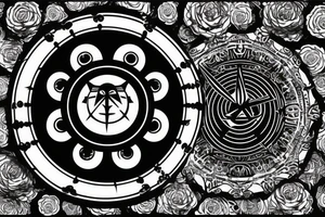 Black sun (circle) sign in Gothic style tattoo idea