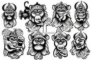 Three wise monkeys tattoo idea