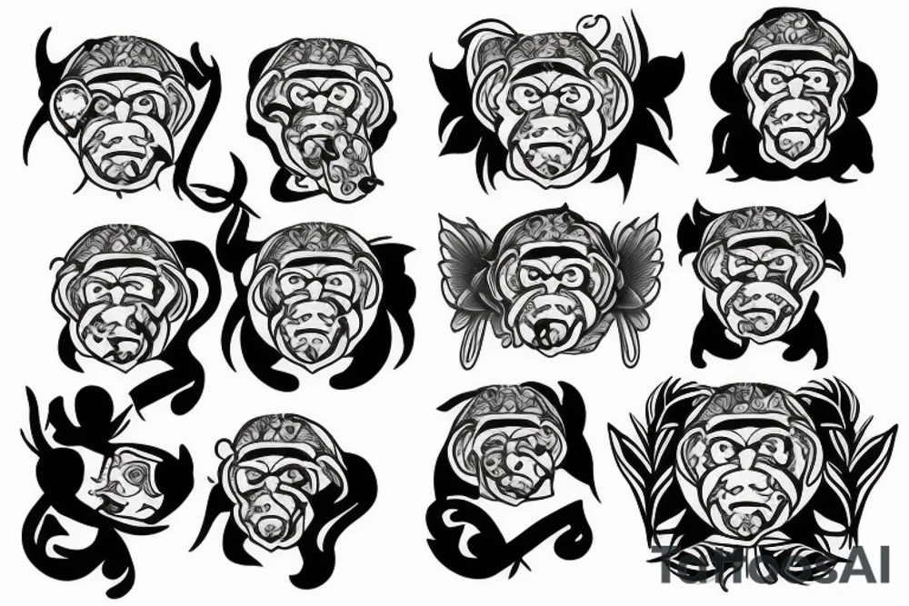 Three wise monkeys tattoo idea