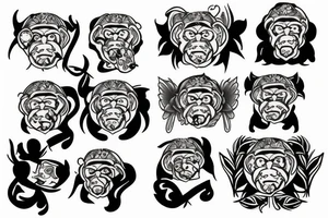 Three wise monkeys tattoo idea