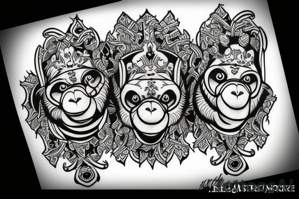 Three wise monkeys tattoo idea