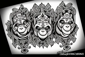 Three wise monkeys tattoo idea