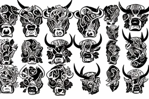 bull, money, knife, aggressive tattoo idea