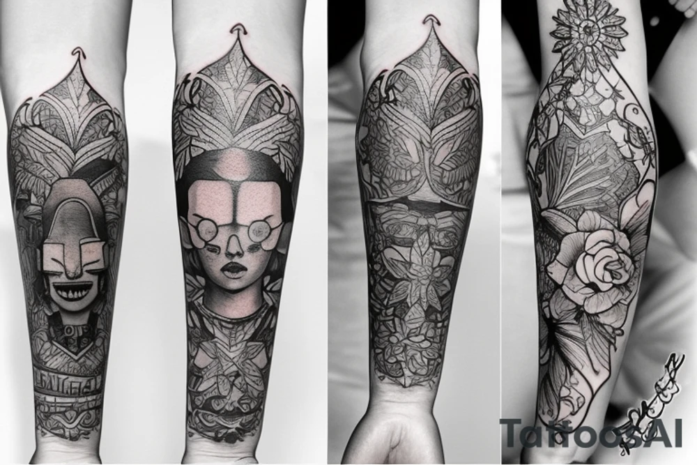 Неоновый клевер с брызгами и линиями tattoo idea