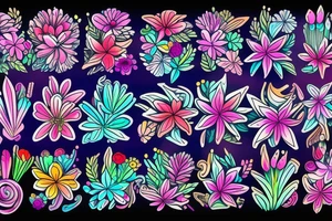 Neon clover with splashes tattoo idea
