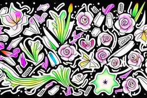 Neon clover with splashes tattoo idea