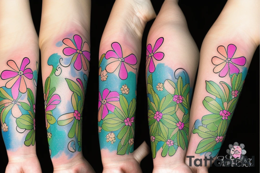 clover with splashes tattoo idea